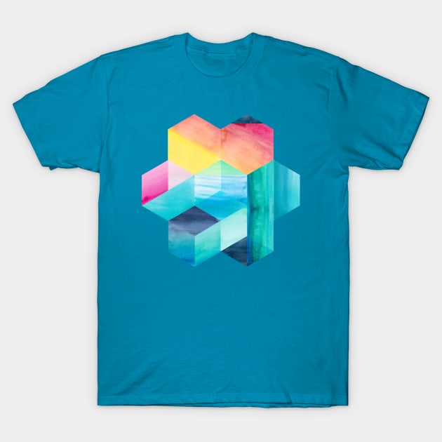 Hexagon Colorblock T-Shirt by Gingerlique